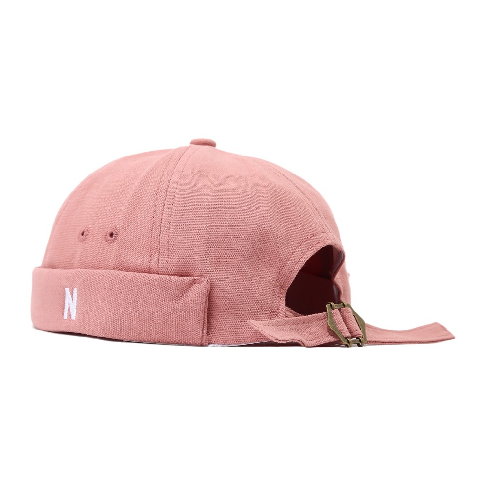 Embroidery Letter N - Cotton Brimless Hat Breathable Solid Color
