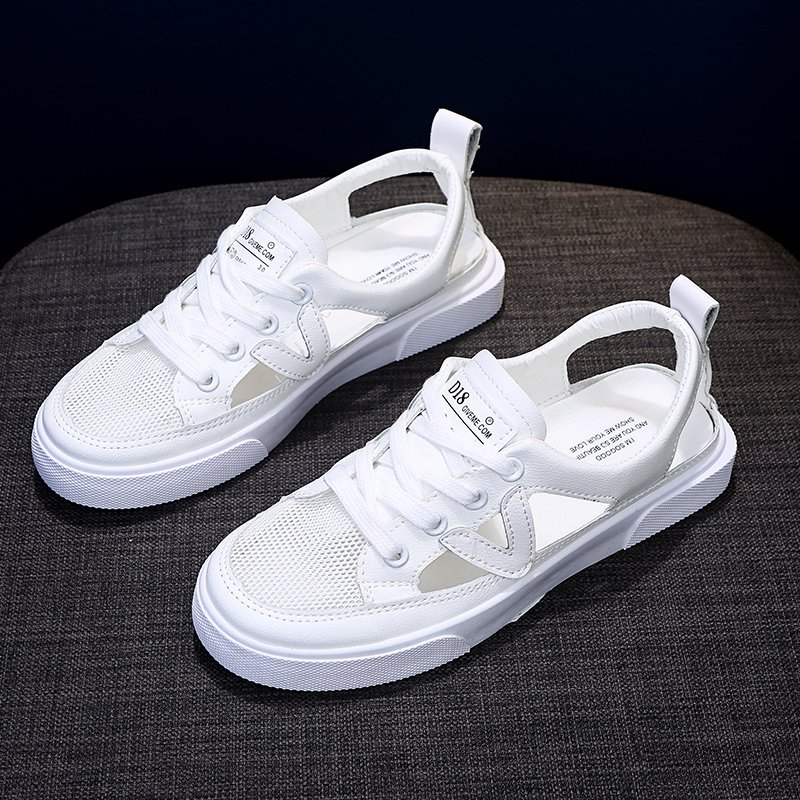 Embroidery White - New Women's White Casual Shoes Fish-mouth