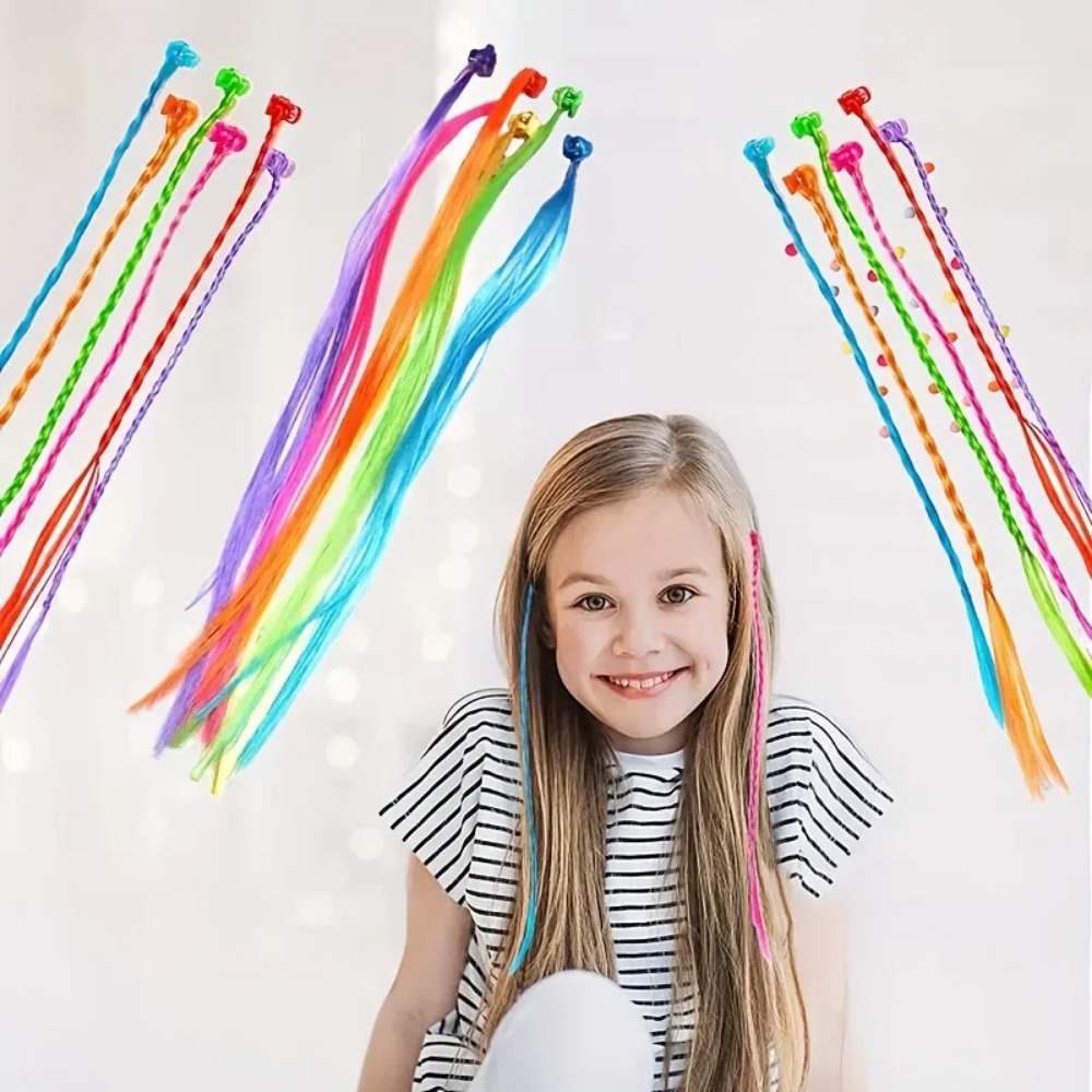 Embroidery Ribbon - 18Pcs Colorful Hair Extensions Bobby Pins