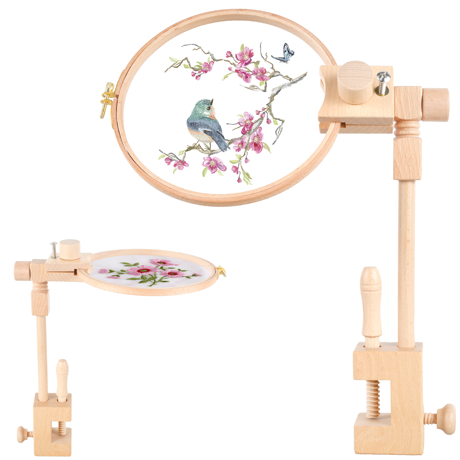 Embroidery Hoop Stand - 360 Rotation Adjustable Embroidery Hoop Holder