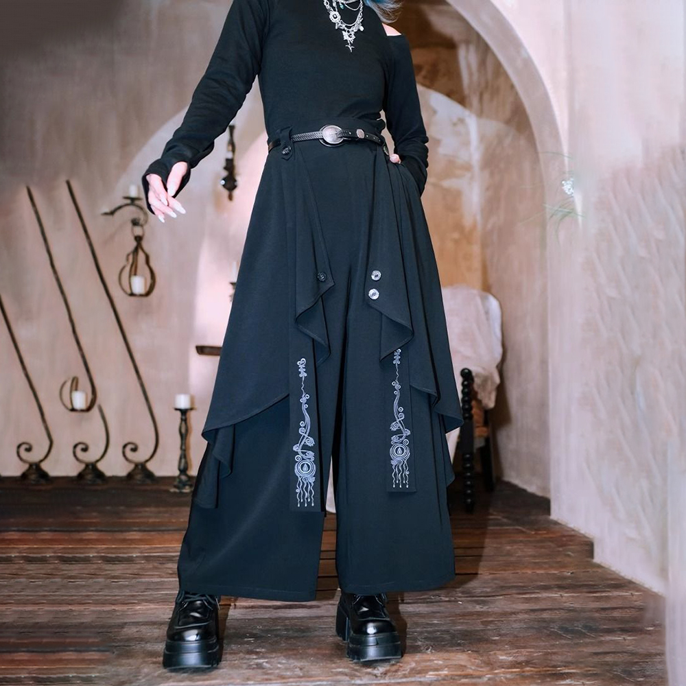 Embroidery Ribbon - Dark Gothic Embroidered Ribbon Layered Irregular