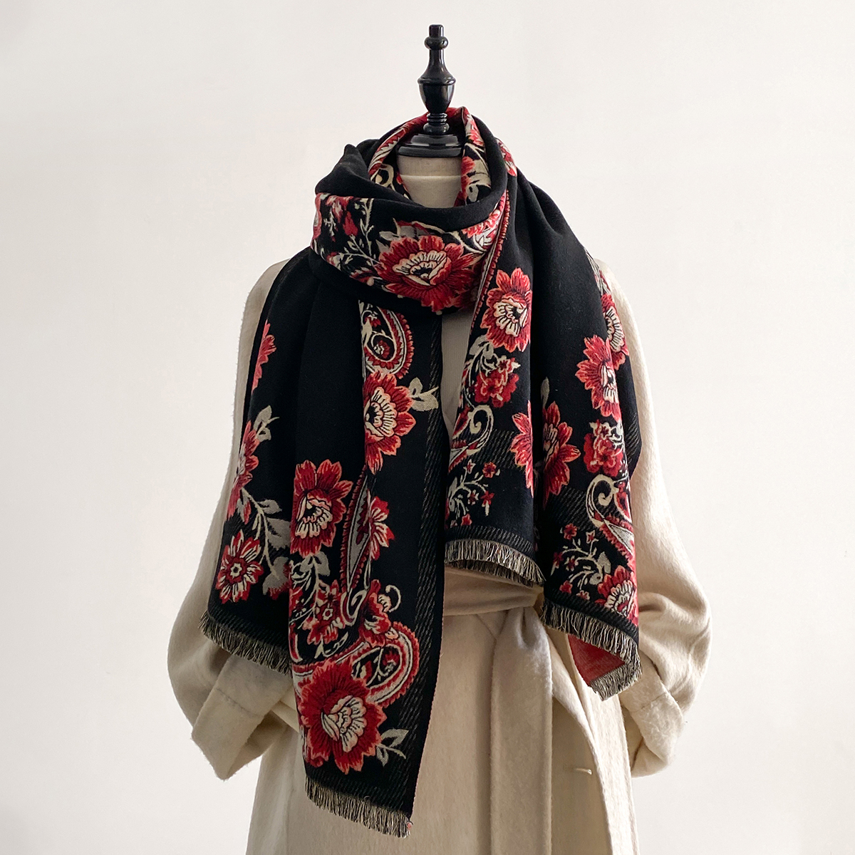 Embroidery Pashmina - 2025 Winter Luxury Imitation Cashmere Thicken