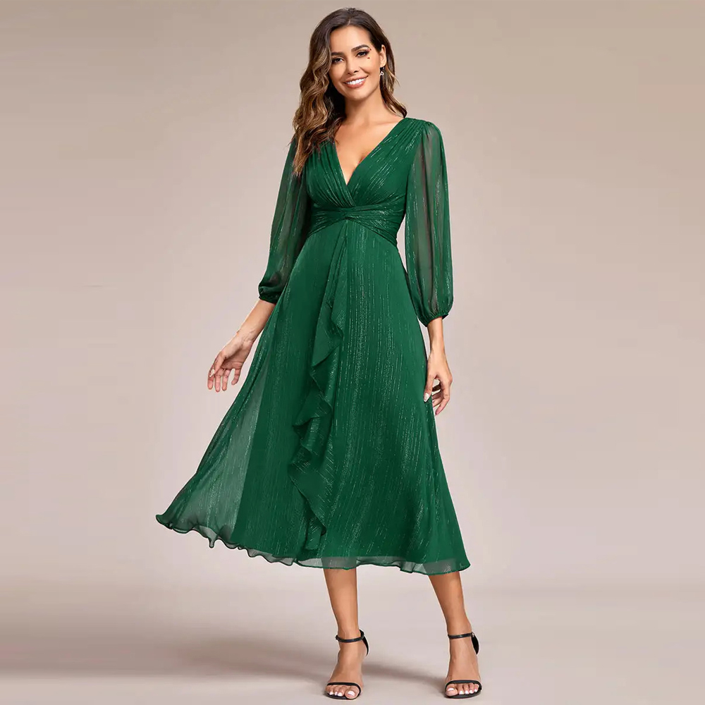Embroidery Ribbon - BAZIIINGAAA Party Dress Shiny Chiffon Wedding