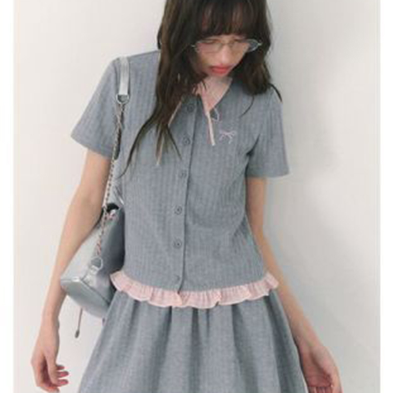 Summer Knitted Preppy Style Tw - Embroidery In The Piece recensione e prezzo