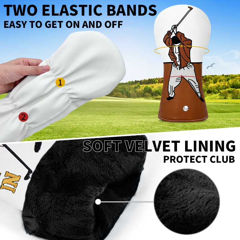 1pc High-Quality Golf Head Cov - Embroidery White recensione e prezzo