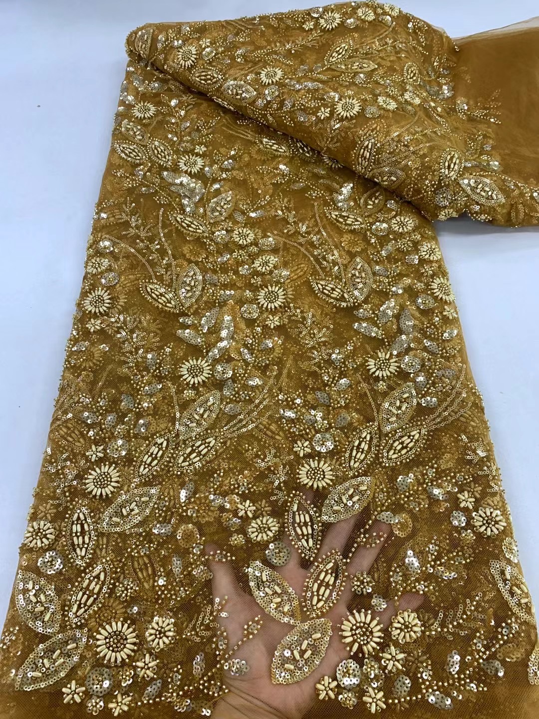Gold French Beaded Lace Bride  - Embroidery Pashmina recensione e prezzo