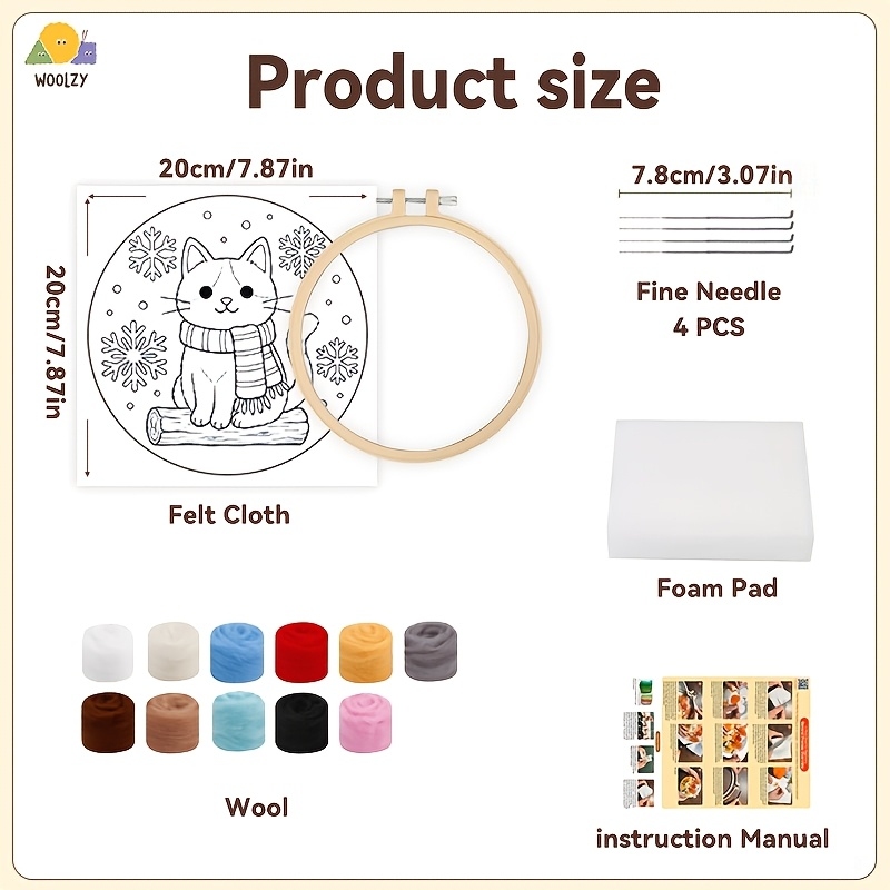 Cute Cat Red Scarf Felt Embroi - Embroidery Xmas Kits recensione e prezzo