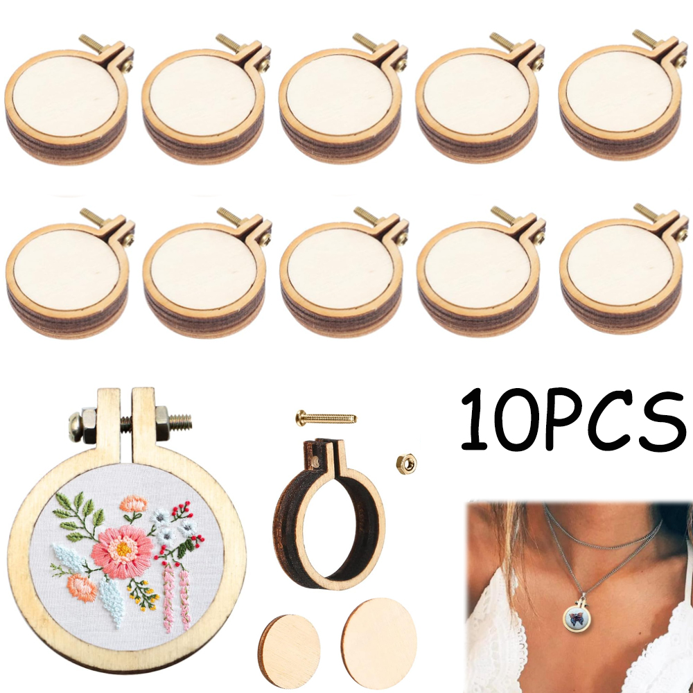 10Pcs/Set Wooden Mini Embroide - Embroidery Hoop Stand recensione e prezzo