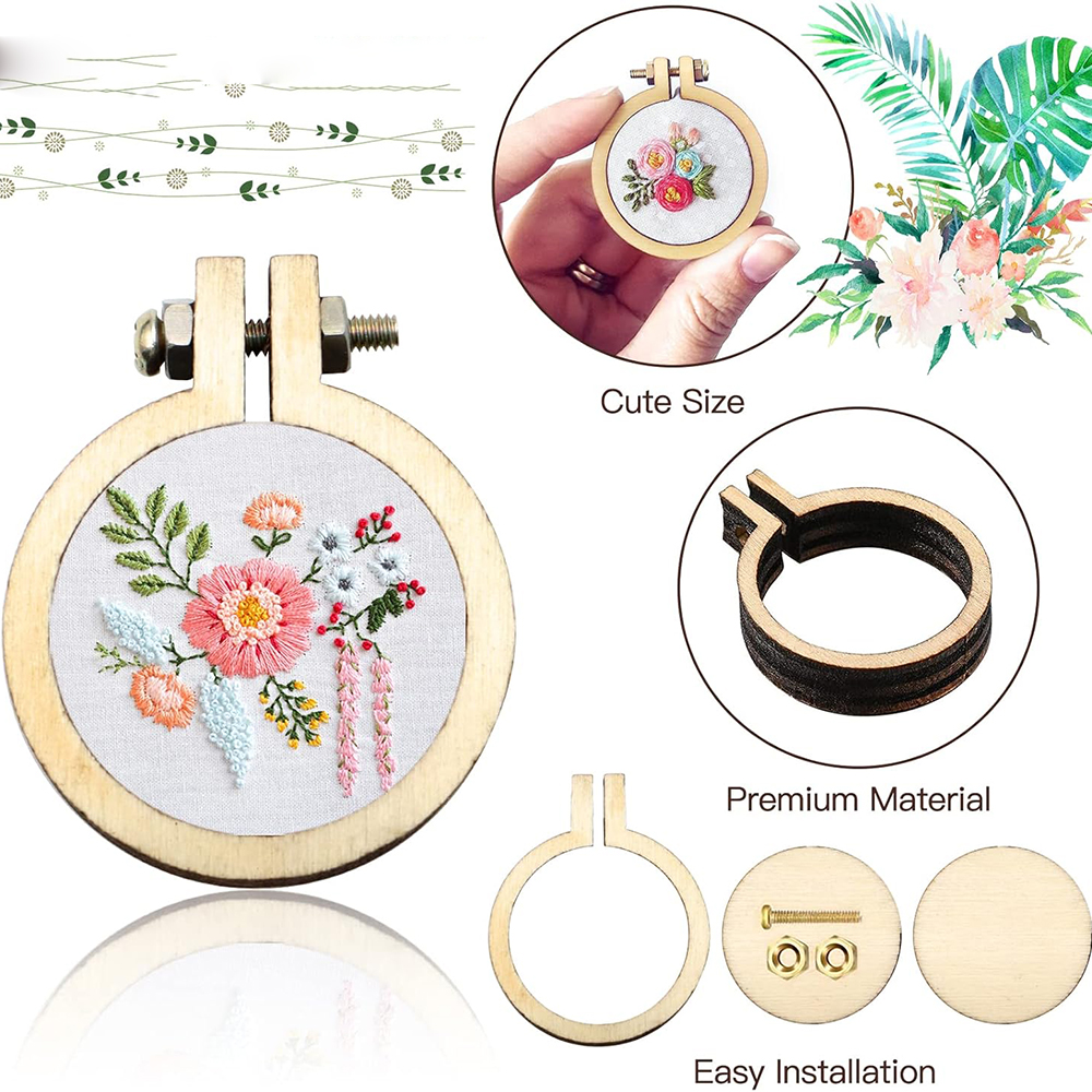 10Pcs/Set Wooden Mini Embroide - Embroidery Hoop Stand recensione e prezzo