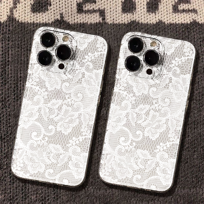 New Black White Lace Phone Cas - Embroidery White recensione e prezzo