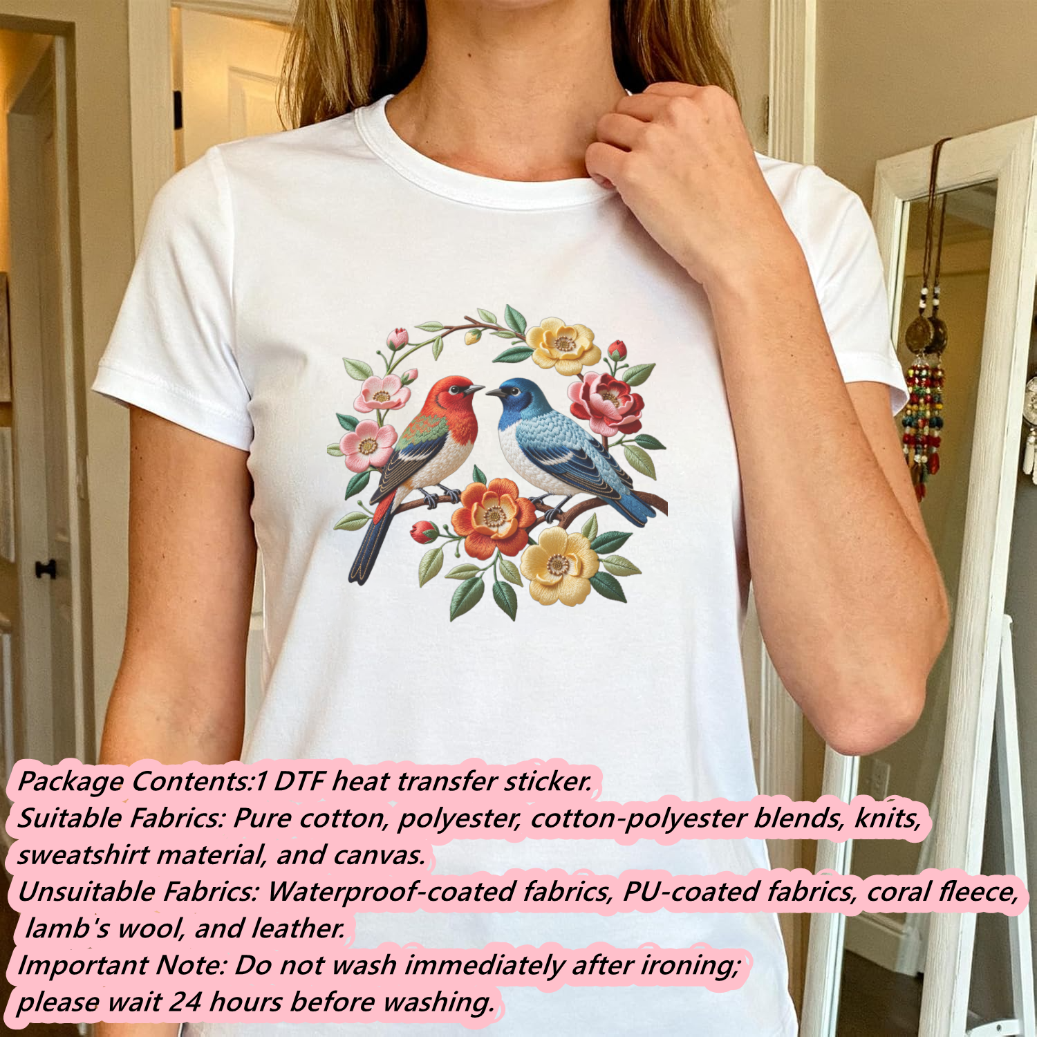 1 Piece of Bird Pattern Clothi - Embroidery In The Piece recensione e prezzo