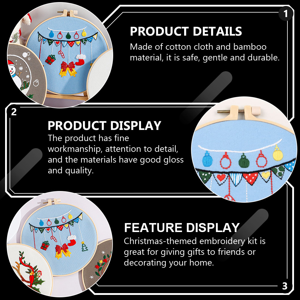 1 set 1 Set Christmas Themed E - Embroidery Xmas Kits recensione e prezzo