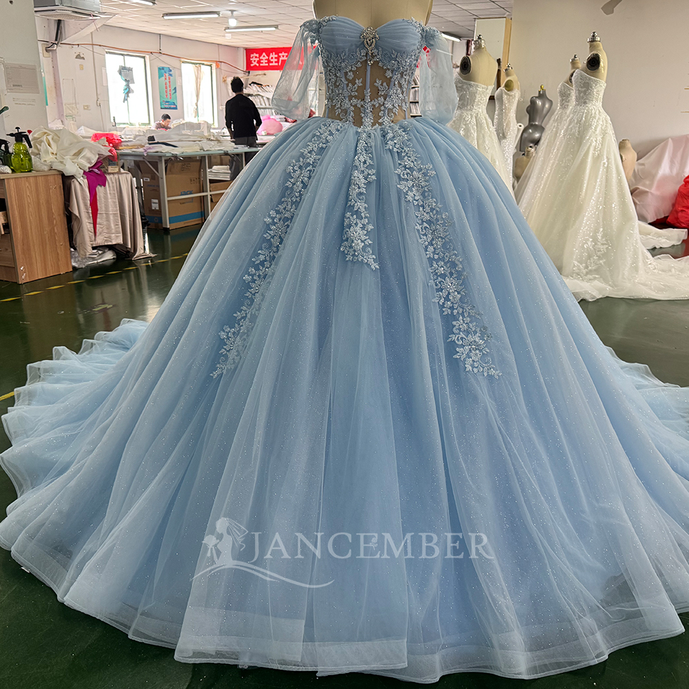 Blue Princess Ball Gown Quince - Embroidery Organza recensione e prezzo