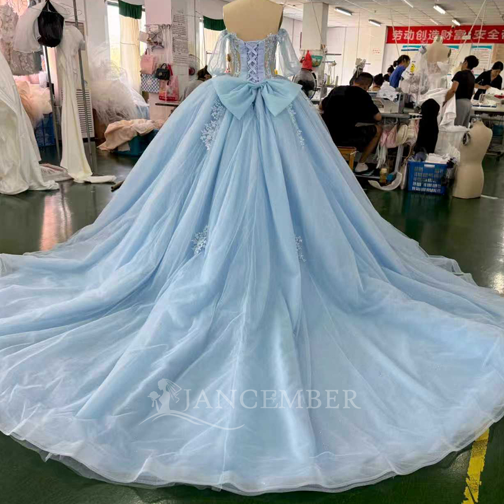 Blue Princess Ball Gown Quince - Embroidery Organza recensione e prezzo