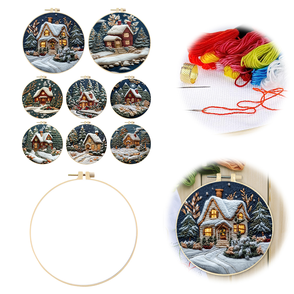 Xmas House Stamped Cross Stitc - Embroidery Xmas Kits recensione e prezzo