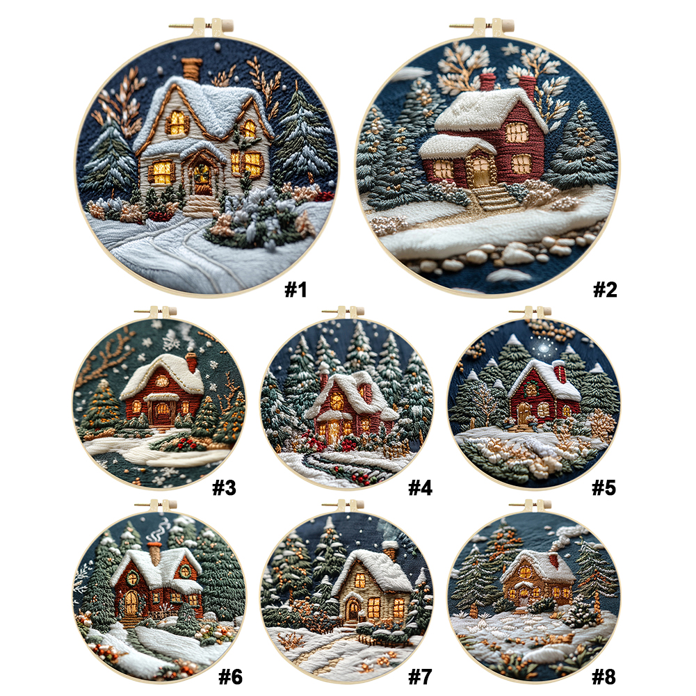 Xmas House Stamped Cross Stitc - Embroidery Xmas Kits recensione e prezzo
