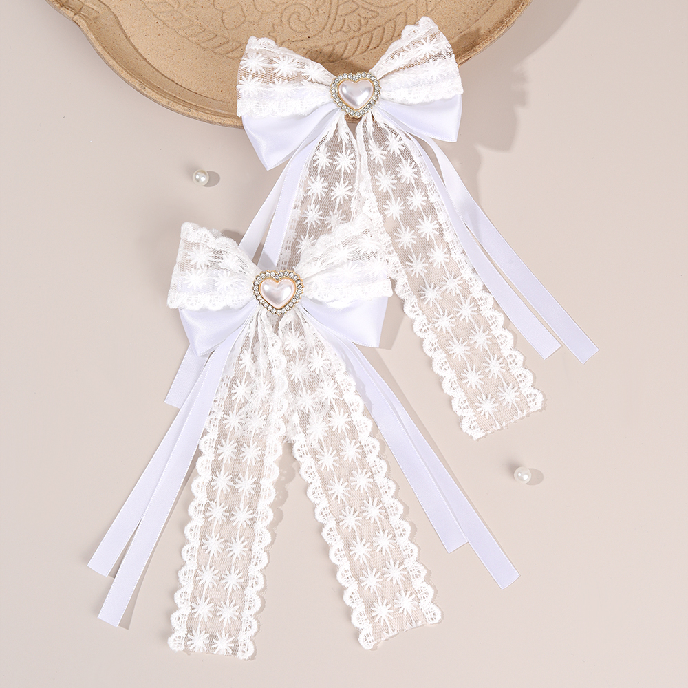 2Pcs Flower Lace Bow Hair Clip - Embroidery Ribbon recensione e prezzo
