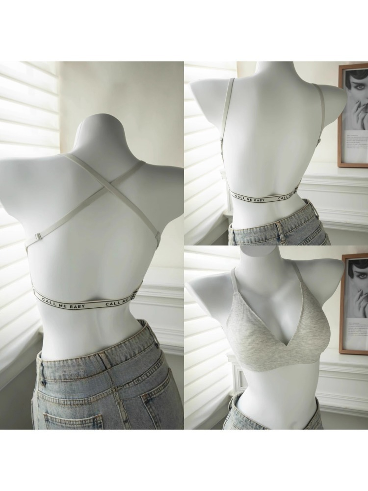 YUQI Deep U-Shaped Backless Br - Embroidery Letter N recensione e prezzo