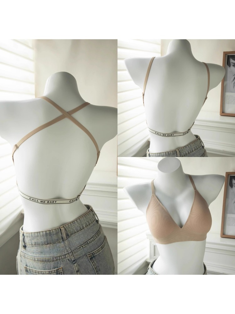 YUQI Deep U-Shaped Backless Br - Embroidery Letter N recensione e prezzo