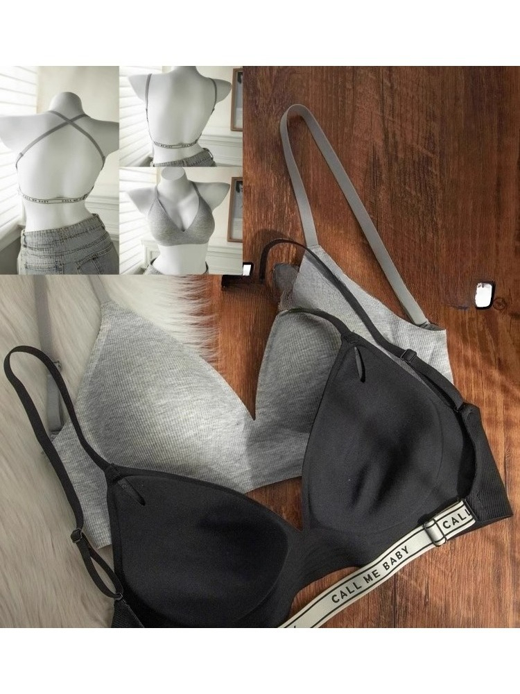 YUQI Deep U-Shaped Backless Br - Embroidery Letter N recensione e prezzo