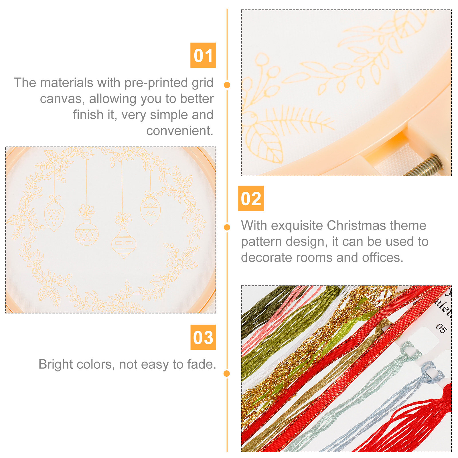 Christmas Embroidery Kit DIY C - Embroidery Xmas Kits recensione e prezzo
