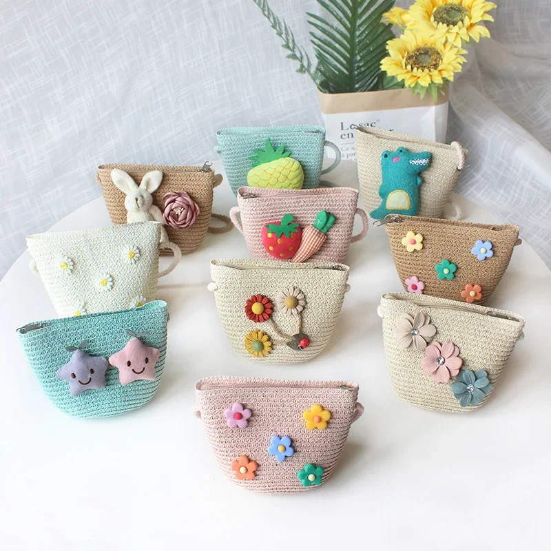 Summer Children's Straw Woven  - Embroidery Wallet recensione e prezzo