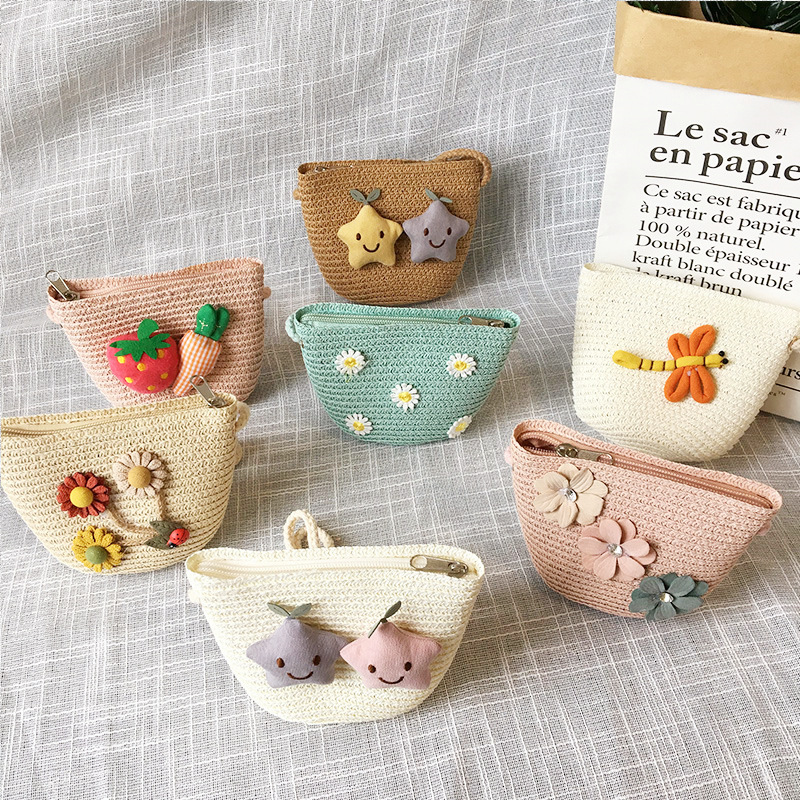 Summer Children's Straw Woven  - Embroidery Wallet recensione e prezzo