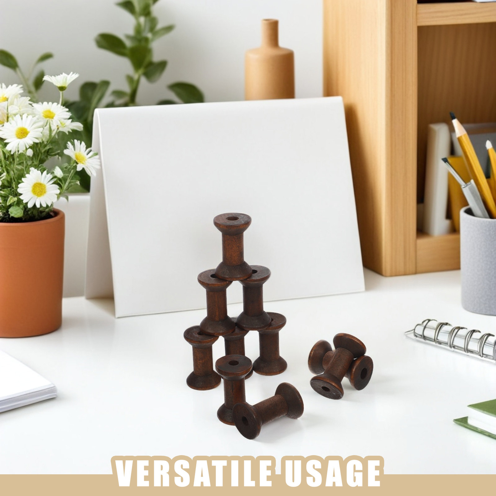 10Pcs Handcrafted Wooden Spool - Embroidery Ribbon recensione e prezzo