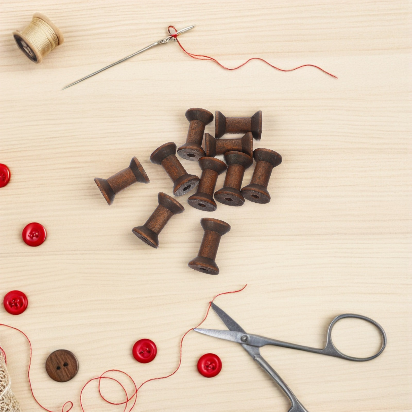 10Pcs Handcrafted Wooden Spool - Embroidery Ribbon recensione e prezzo