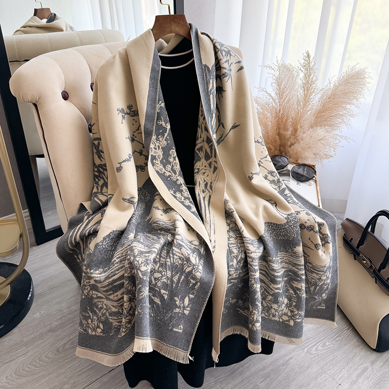 Women Winter Cashmere Scarf Wh - Embroidery Pashmina recensione e prezzo