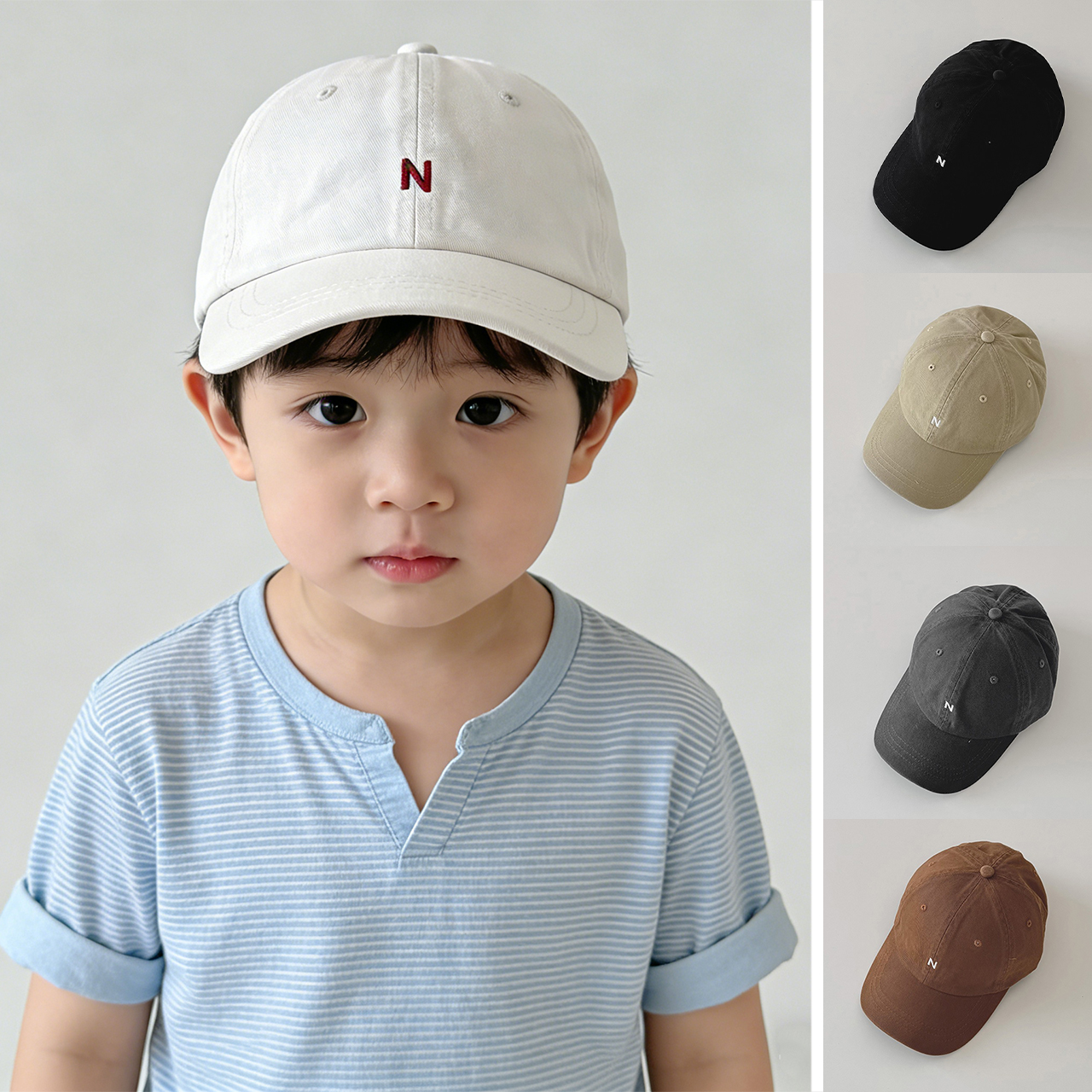 N-Letter Baby Peaked Hat Solid - Embroidery Letter N recensione e prezzo