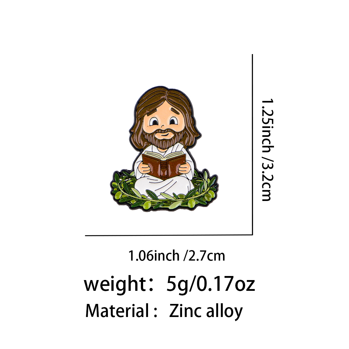 Jesus  Enamel Pin Reading Book - Embroidery Jesus recensione e prezzo