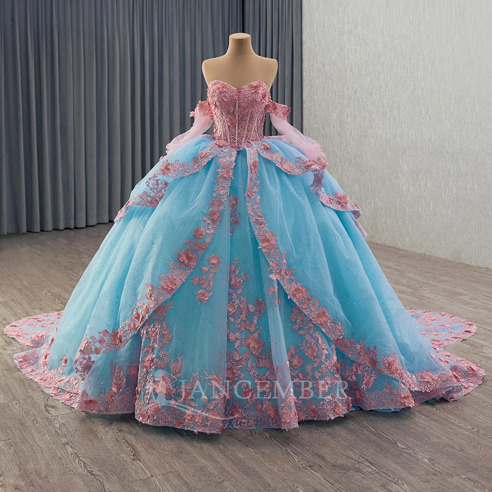 Shinny Bow Quinceanera Dress P - Embroidery Organza recensione e prezzo