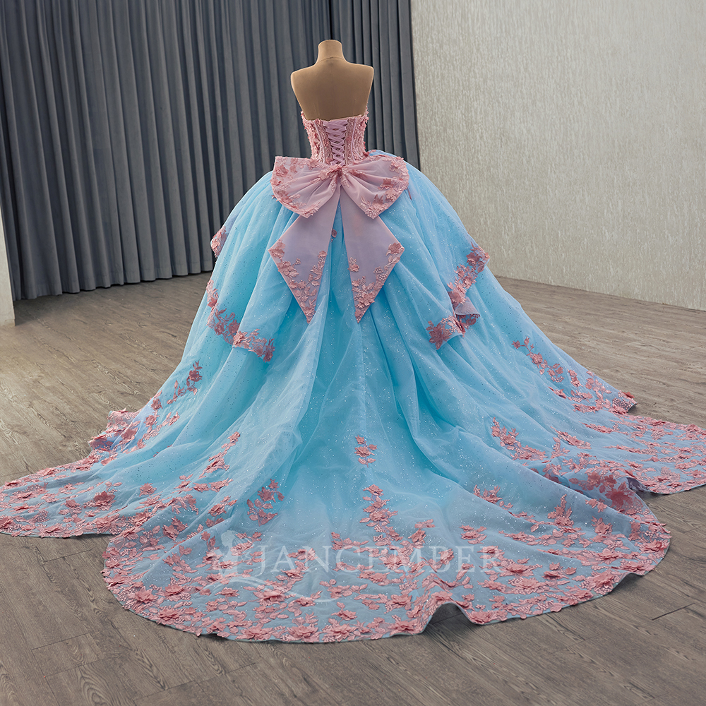 Shinny Bow Quinceanera Dress P - Embroidery Organza recensione e prezzo