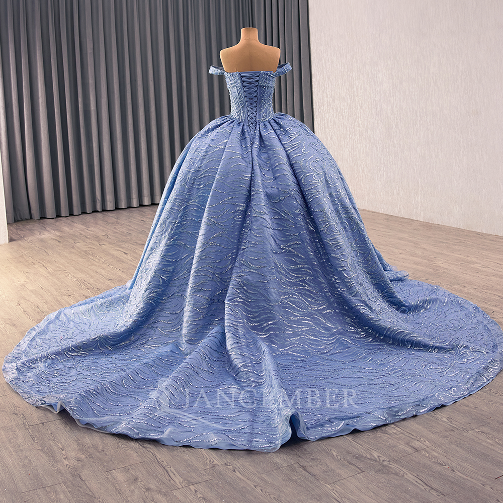 Customized Blue Quinceanera Dr - Embroidery Organza recensione e prezzo